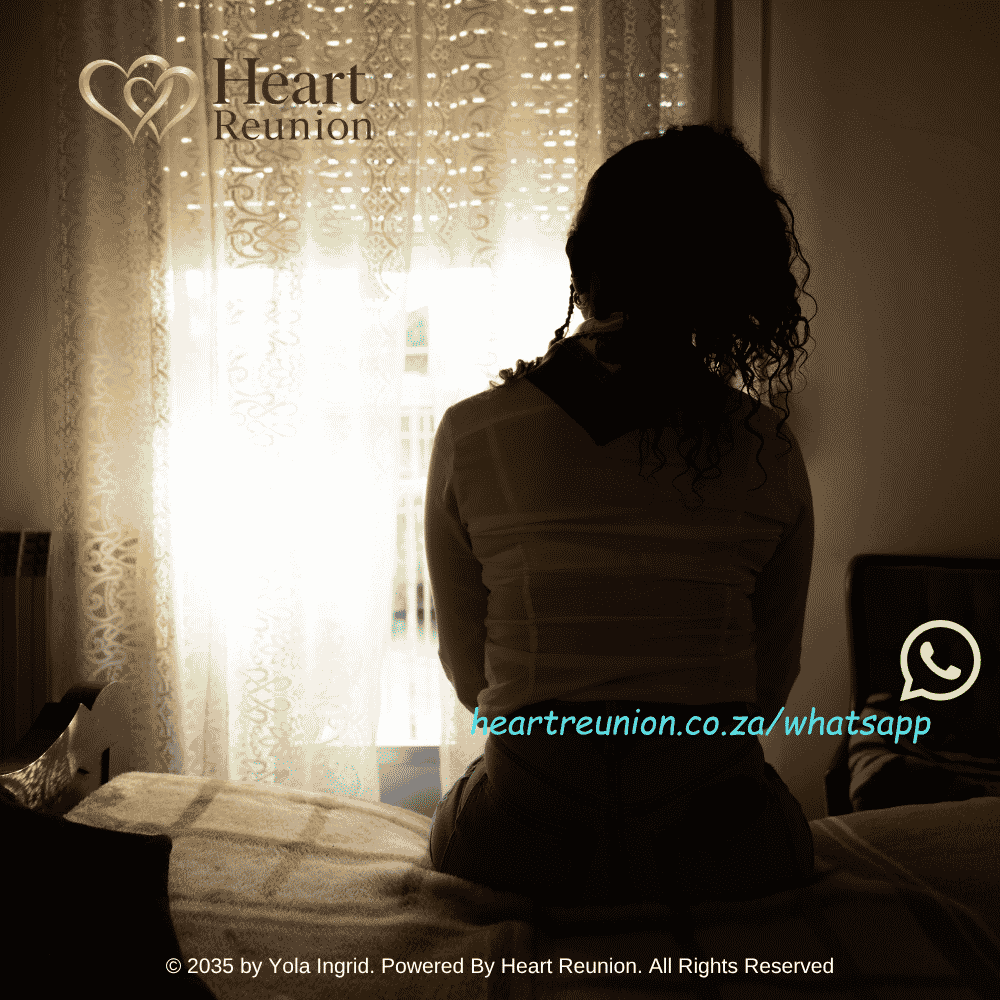 A person sitting alone by a window, looking out thoughtfully, with soft natural light creating shadows that suggest both contemplation and emotional distance, representing the complexity of commit