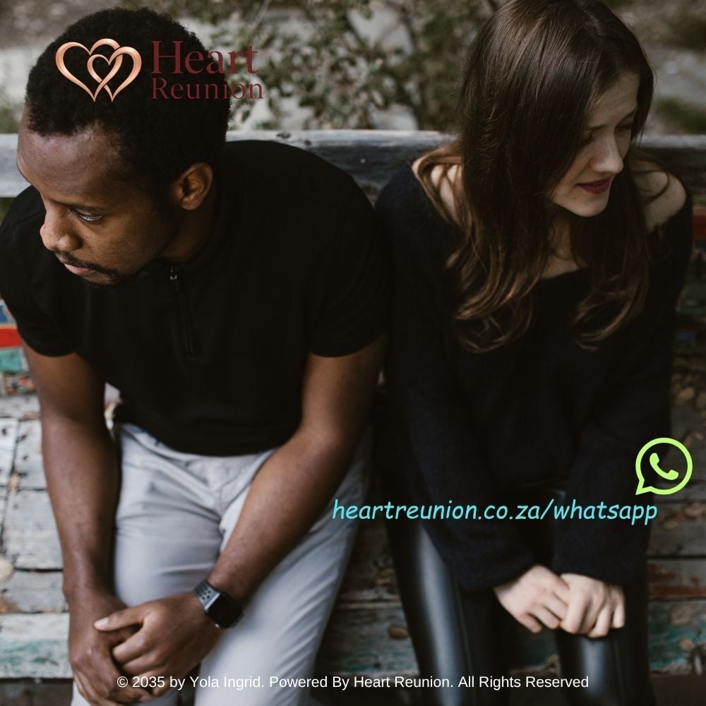 Couple sitting apart while experiencing emotional distance and relationship uncertainty
