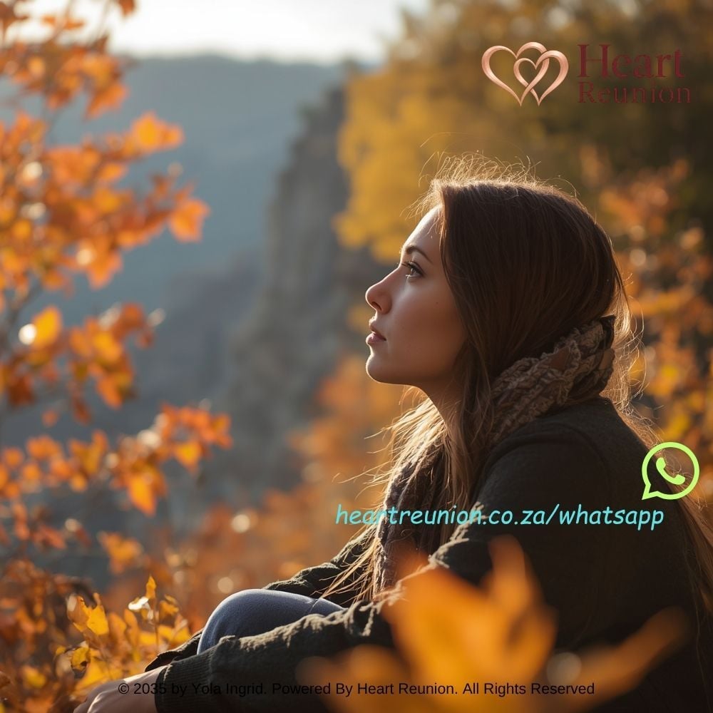 Woman looking thoughtfully into the distance while reflecting on her relationship journey